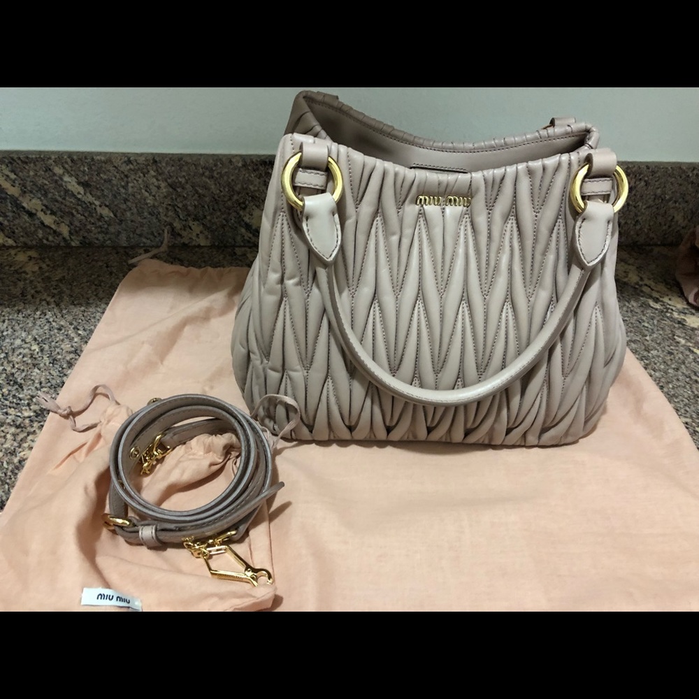 Miu Miu Matelasse Handbag And Matching Wallet New - image 5